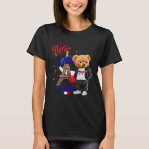 Cool Parijse Teddybeer in Pari Eiffeltoren Out T-shirt