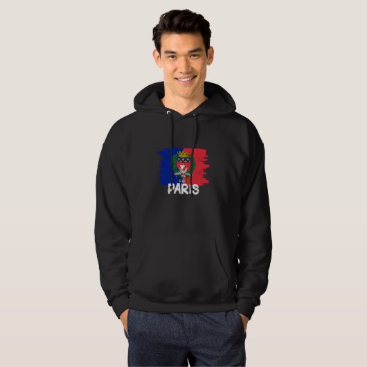 Cool Paris Flag  1 Hoodie (Voorkant volledig)