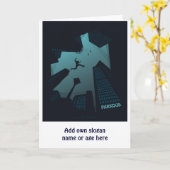 Cool PARKOUR Teen Graphics Building Roof Jumping Kaart (Gele Bloem)