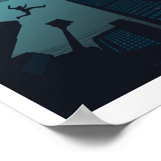Cool PARKOUR Teen Graphics Building Roof Jumping Poster (Hoek)