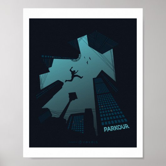Cool PARKOUR Teen Graphics Building Roof Jumping Poster (Voorkant)