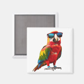 Cool Parrot met zonnebril Magneet (Voorkant / Achterkant)
