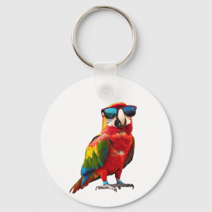 Cool Parrot met zonnebril Sleutelhanger