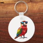Cool Parrot met zonnebril Sleutelhanger (Achterkant)