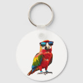 Cool Parrot met zonnebril Sleutelhanger (Achterkant)