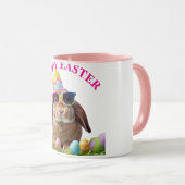 Cool Party Bunny met zonnebril Mok (Voorkant rechts)