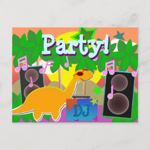Cool Party DJ Dinosaur Briefkaart