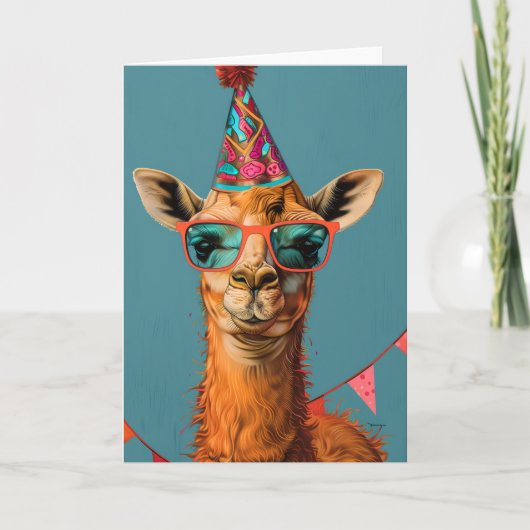 Cool Party Llama Wenskaart Bedankkaart (Voorkant)