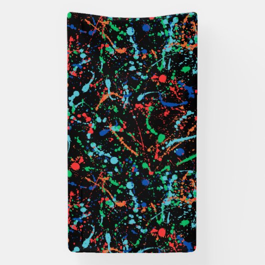 Cool Party Paint Splashes 1.6x3 Vinyl Banner (Verticaal)