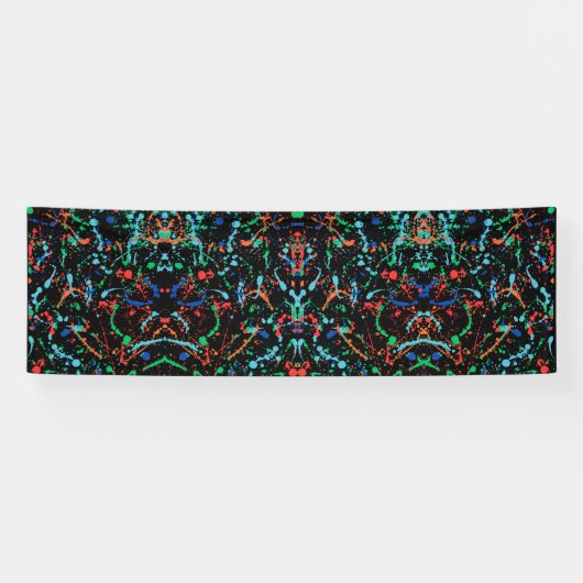 Cool Party Paint Splashes 2.5x8 Vinyl Banner (Horizontaal)