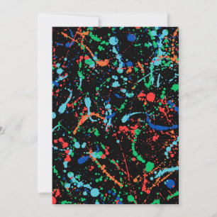 Cool Party Paint Splashes Uitnodiging