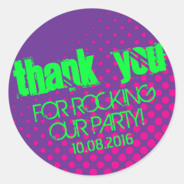 Cool Party Rock Halftone Sticker Paars en roze