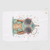 Cool Party Turtle Golfhanddoek (Horizontaal)