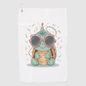 Cool Party Turtle Golfhanddoek (Voorkant)