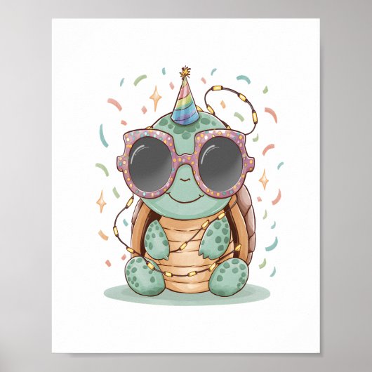 Cool Party Turtle Poster (Voorkant)