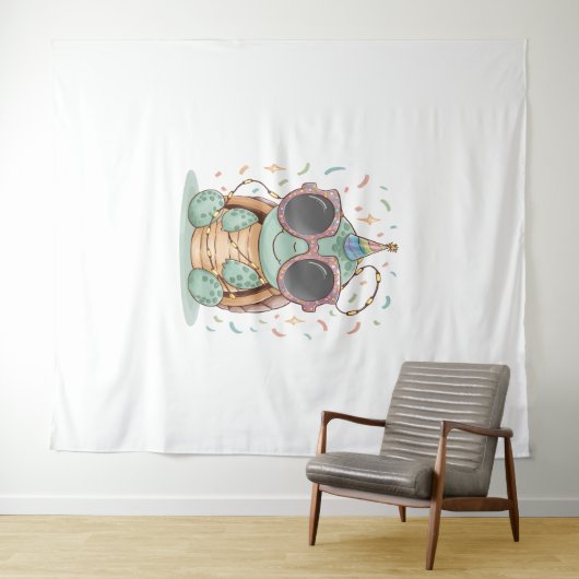 Cool Party Turtle Wandkleed (In Situ (horizontaal))