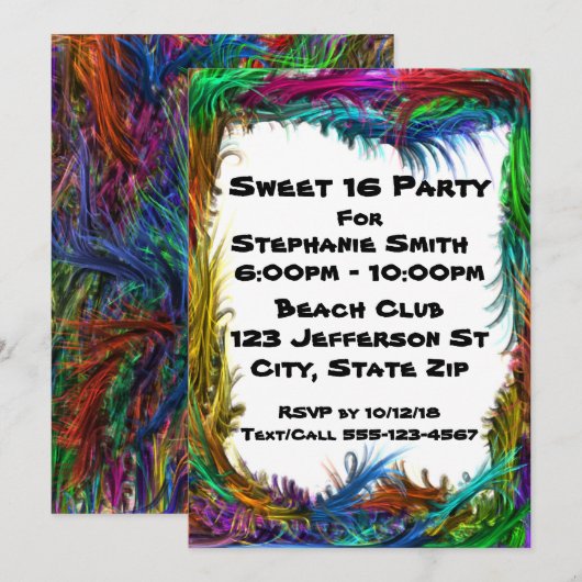 Cool Party Uitnodigingen (Voorkant / Achterkant)