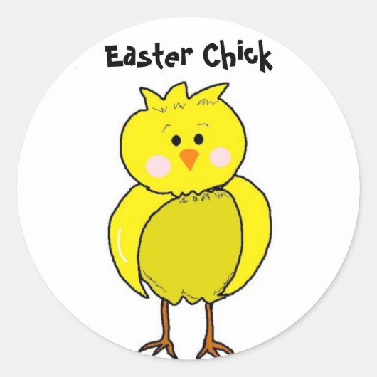 Cool Pasen Kuiken Ronde Sticker (Voorkant)