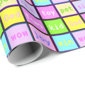 Cool Pastel Kleurrijke Gepersonaliseerde Kinderver Cadeaupapier (Rol Hoek)