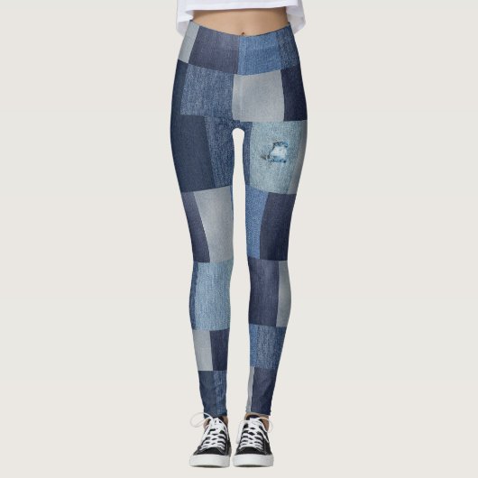 Cool Patchwork Denim Leggings (Voorkant)