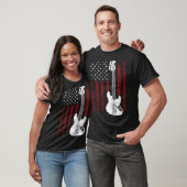 Cool Patriotic American Flag Bass Guitarist Guitar T-shirt (Unisex)