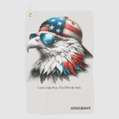 Cool Patriotic Bald Eagle Golfhanddoek (Voorkant)