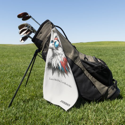 Cool Patriotic Bald Eagle Golfhanddoek (Groen)