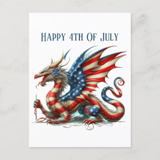 Cool Patriotic dragon bericht toevoegen Feestdagenkaart