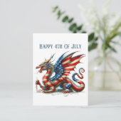 Cool Patriotic dragon bericht toevoegen Feestdagenkaart (Staand voorkant)