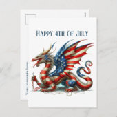 Cool Patriotic dragon bericht toevoegen Feestdagenkaart (Voorkant / Achterkant)