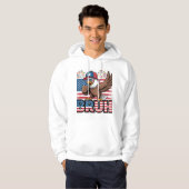 Cool Patriotic Eagle Bruh Design Hoodie (Voorkant volledig)
