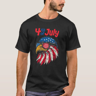 Cool Patriotic Eagle Flag Zonnebril 4 juli T-shirt