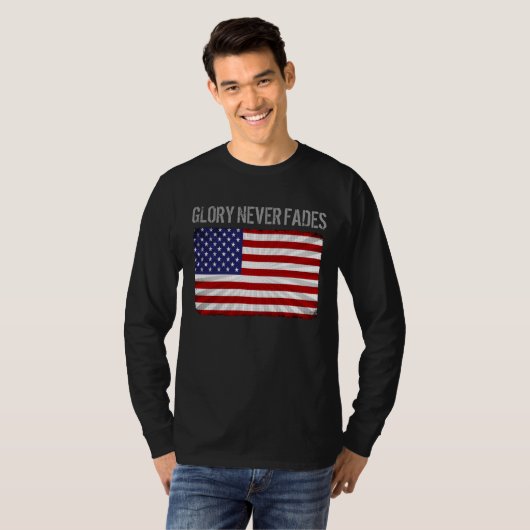Cool Patriotic Glory doet nooit flauwvallen en Ame T-shirt (Voorkant volledig)