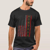 Cool Patriotic Montana USA - Amerikaanse vlag cade T-shirt (Voorkant)