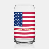 Cool Patriotic USA Amerikaanse vlag Klassieke dran Blikvorm Glas (Achterkant)