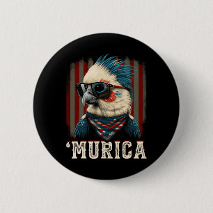 Cool Patriotische Atiel Vogel 4 juli Amerikaanse V Ronde Button 5,7 Cm