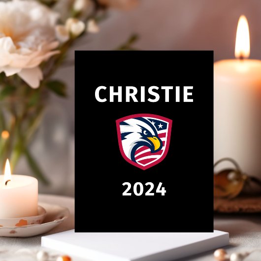 Cool Patriottische Chris Christie 2024 Verkiezings Briefkaart