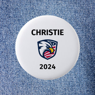 Cool Patriottische Chris Christie 2024 Verkiezings Ronde Button 5,7 Cm
