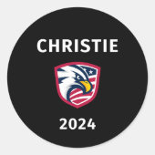 Cool Patriottische Chris Christie 2024 Verkiezings Ronde Sticker (Voorkant)