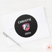 Cool Patriottische Chris Christie 2024 Verkiezings Ronde Sticker (Envelop)