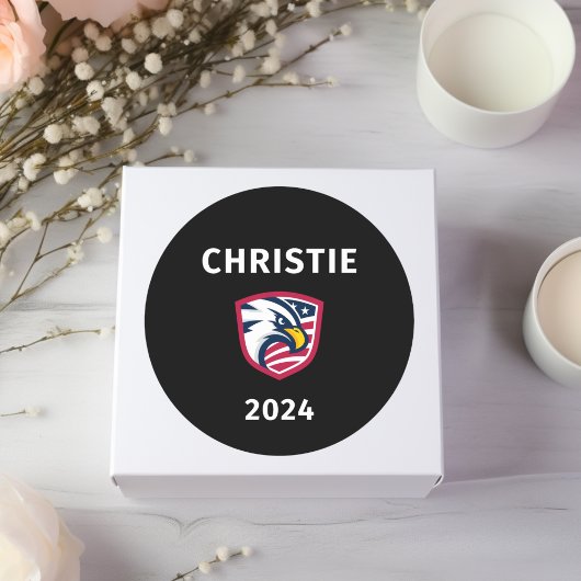 Cool Patriottische Chris Christie 2024 Verkiezings Ronde Sticker
