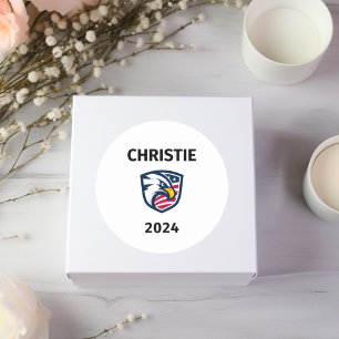Cool Patriottische Chris Christie 2024 Verkiezings Ronde Sticker