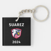 Cool Patriottische Francis Suarez 2024 Verkiezings Sleutelhanger (Achterkant)
