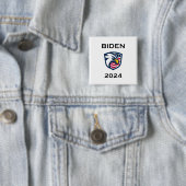 Cool Patriottische Joe Biden 2024 Verkiezingsadela Vierkante Button 5,1 Cm (In situ)