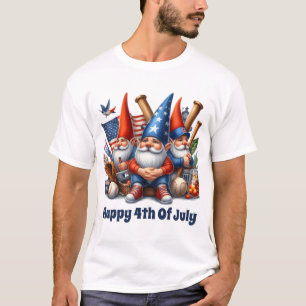 Cool Patriottische kabouters Honkbal juli 4 T-shirt