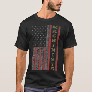 Cool Patriottische Machinisten USA Vlag Gift Idee T-shirt