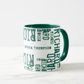 Cool Patroon Groene Naam Mok (Voorkant rechts)