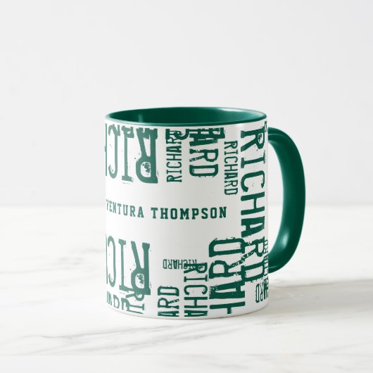 Cool Patroon Groene Naam Mok (Voorkant rechts)