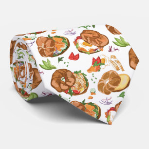 cool patroon met betonnen sandwich-shop stropdas