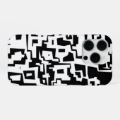 Cool patroonontwerp in zwart en wit iPhone hoesje (Achterkant horizontaal)